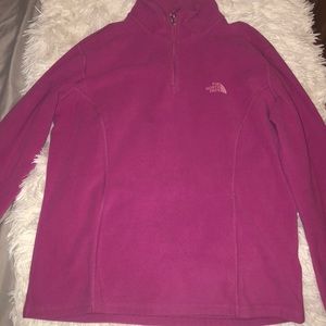 pink north face zip up